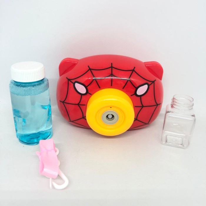 Mainan anak bubble camera electric / bubble gun kamera - spiderman