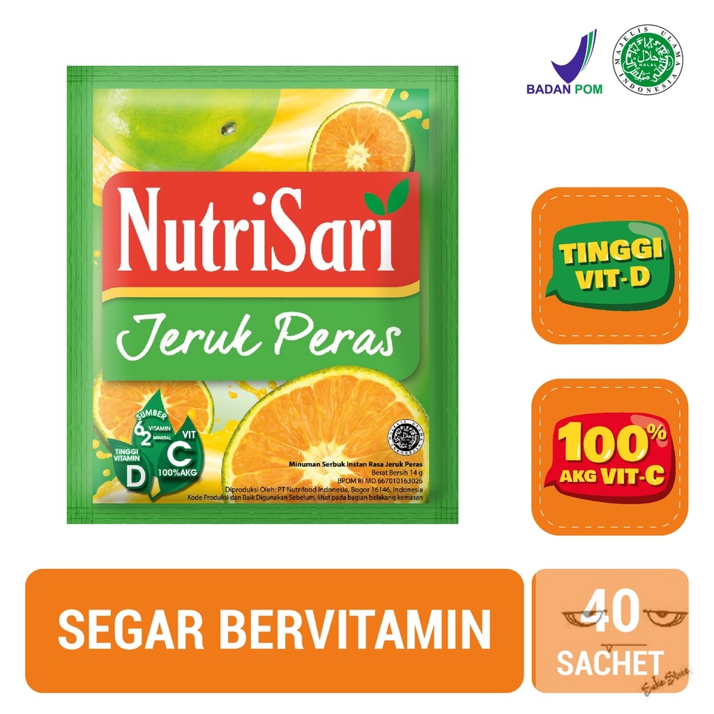 

NutriSari Jeruk Peras 40 sachet - Minuman Buah Vitamin C