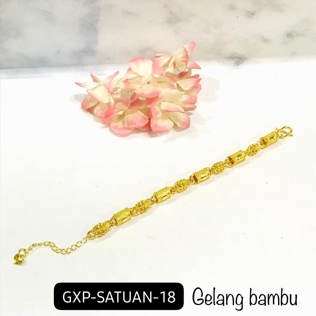 GELANG XP RANTAI EMAS GOLD MOTIF BAMBU DIAM TERMURAH / GELANG PRIA WANITA ANAK DUNIA GELANG