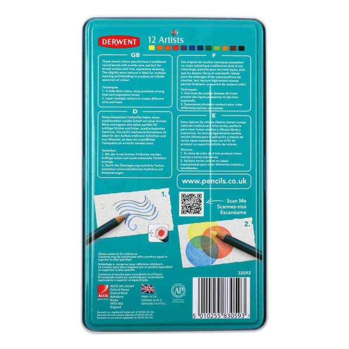 

Pensil Warna Derwent Artist 12 warna