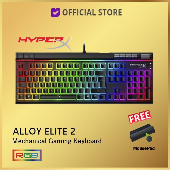 HyperX Alloy Elite 2 RGB Mechanical Gaming Keyboard Elite II - Switch Red, HKBE2X-1X-US/G