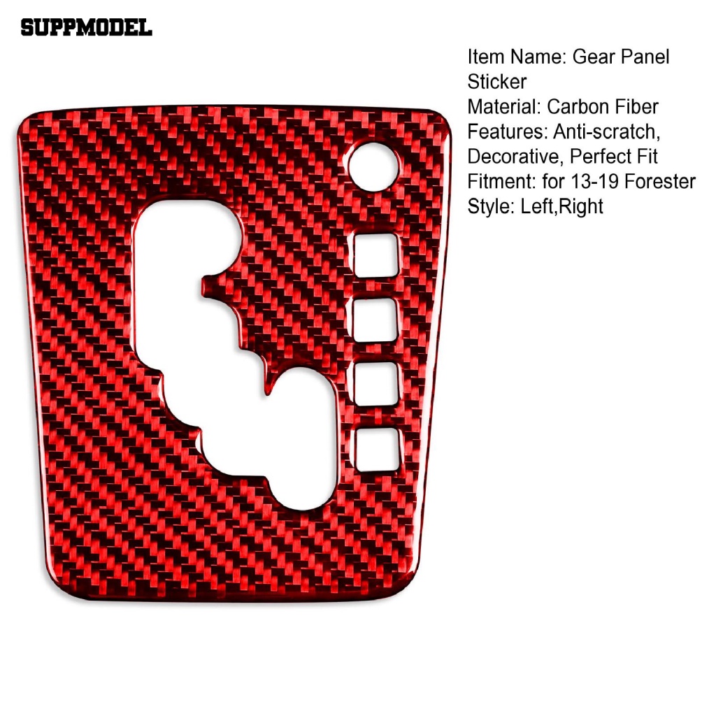 Suppmodel Carbon Fiber Car Shifter Sticker Mobil Gear Shift Panel Strip Samping Kotak Penyimpanan Bingkai Stiker Tahan Aus Untuk 13-19 Forester