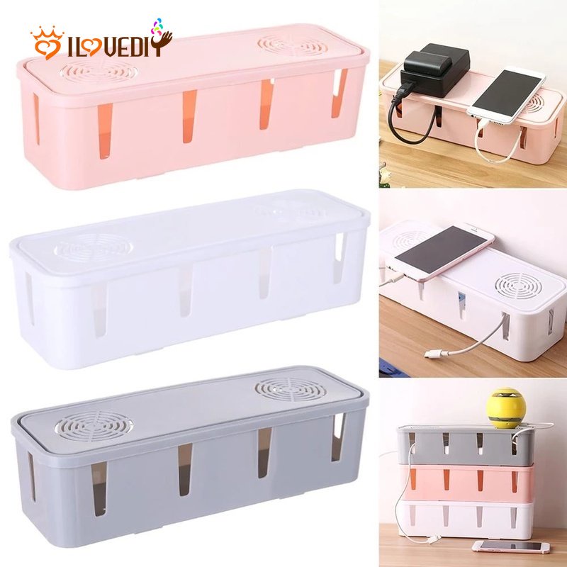 Hot Sale/[Unggulan] Kotak Penyimpanan Kabel/Organizer Soket Charger Anti Debu/Power Strip Wire Case/Tempat Penyimpanan Garis Jaringan/Manajemen Kawat Charger