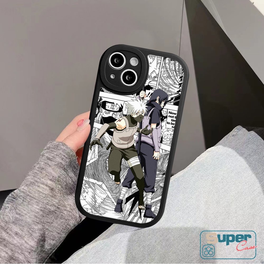 Kartun Lucu Sekitar Monster Kecil Pasangan Ponsel Case  Infinix Hot 10T 10s 11s 9 10 11 Play Hot 10 Lite Note 8 Smart 5 6 Trendi Hokage Uzumaki Naruto Uchiha Sasuke Lembut Tpu Cover