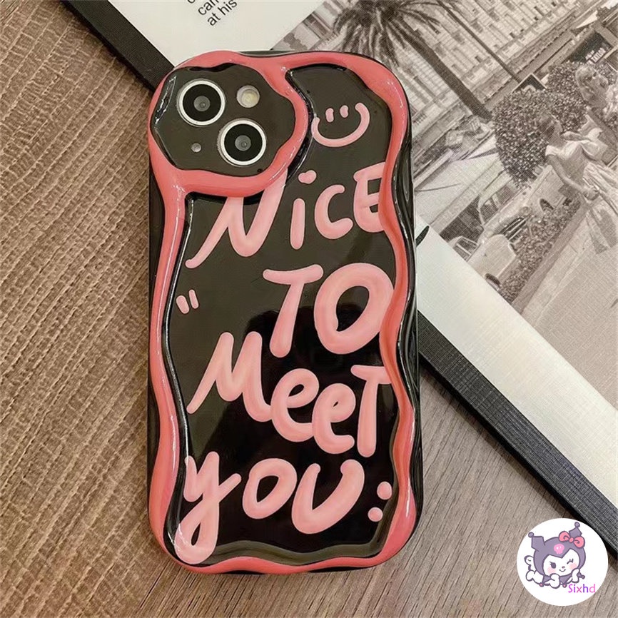IPHONE Kompatibel Untuk Iphone14 13 12 11 Pro Max SE 2020 X XR Xs Max7 8 6 6s Plus Fashion Huruf Tidak Teratur Tepi Gelombang Casing Ponsel Silikon Lembut Perlindungan Anti Jatuh Back Cover