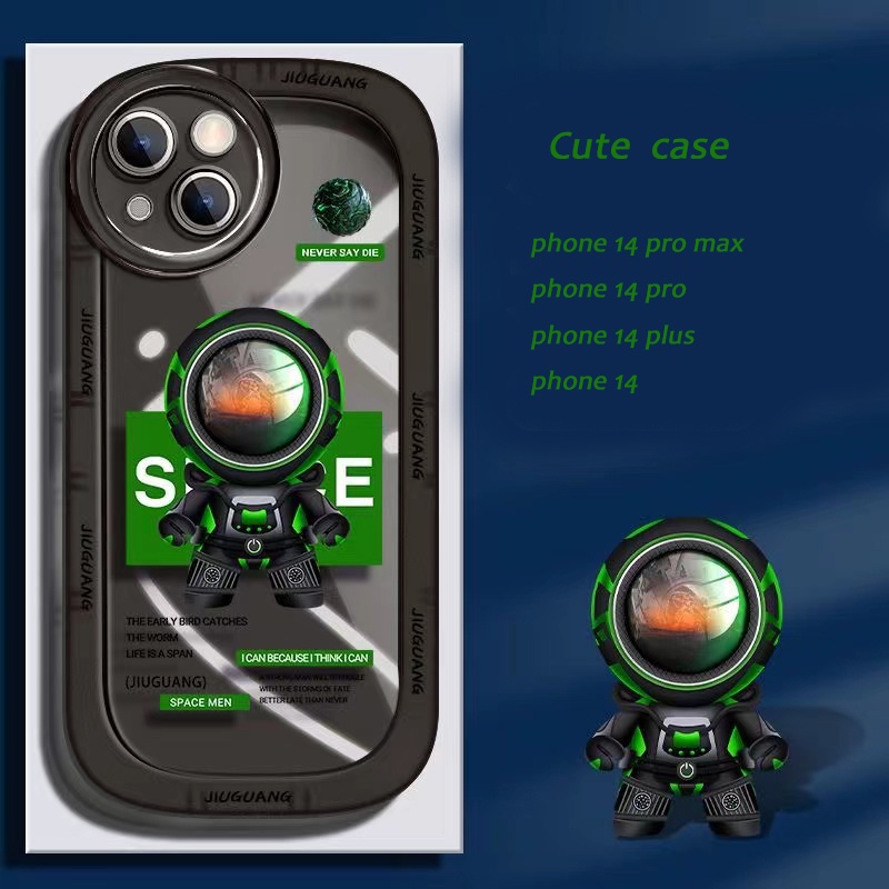 IPHONE Casing Astronot Lucu Kompatibel Untuk Iphone14 13 11 12 Pro Max XS X XR 6s8 +7 Plus Casing Transparan TPU Shockrproof Cover