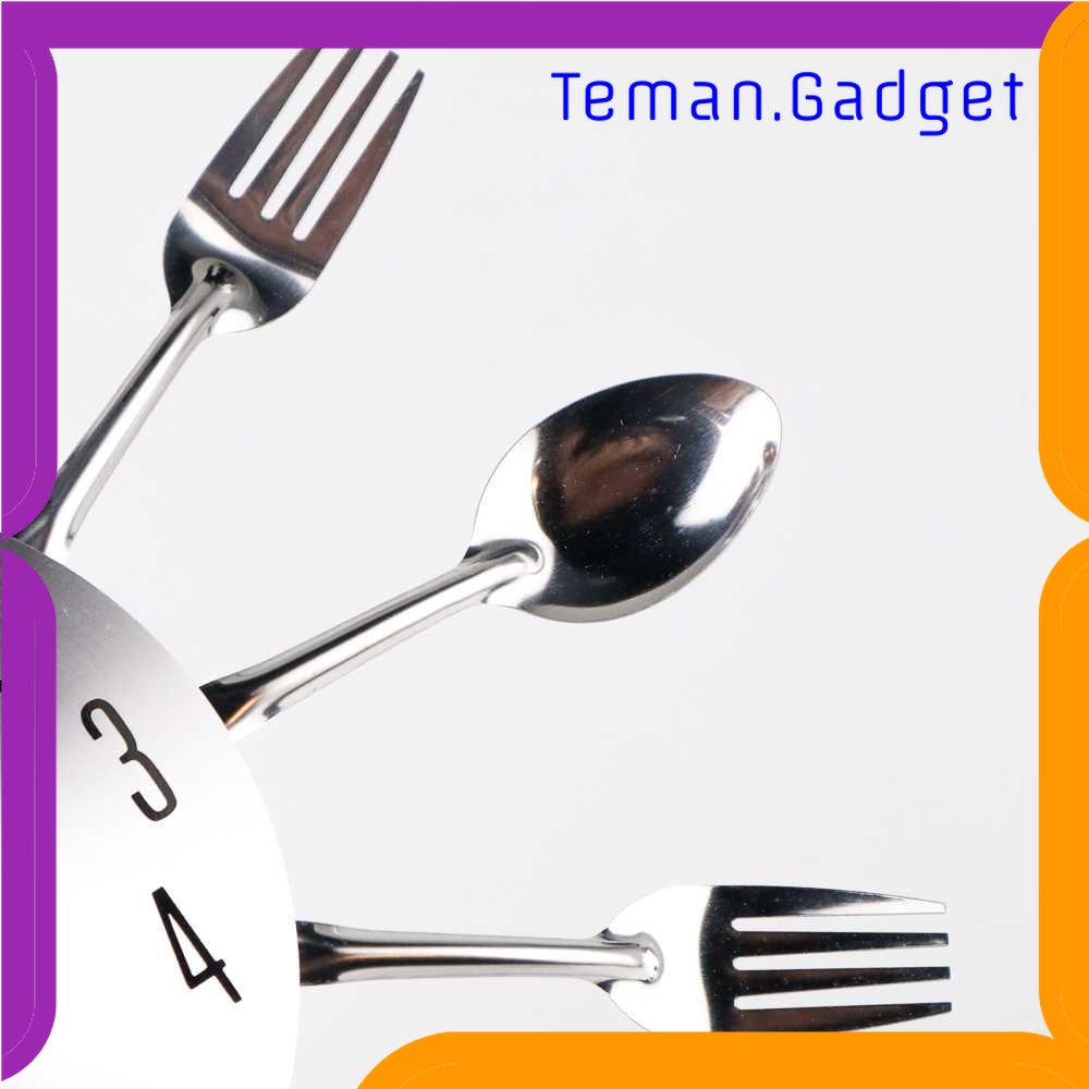 TG -  ART Taffware Jam Dinding 3D Creative Design Kuliner Sendok Garpu - T6806