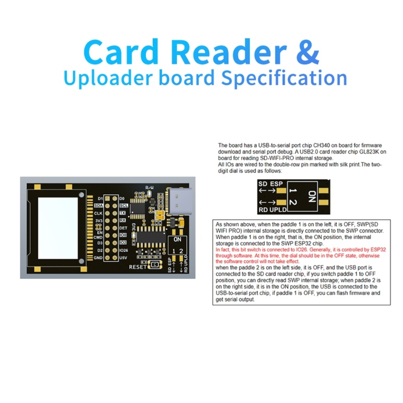 Zzz 3D Printer Aksesori SD WiFi PRO Pembaca Kartu Memori Nirkabel Kecepatan Tinggi ESP32 Master Control Dengan Kartu 8GBSD