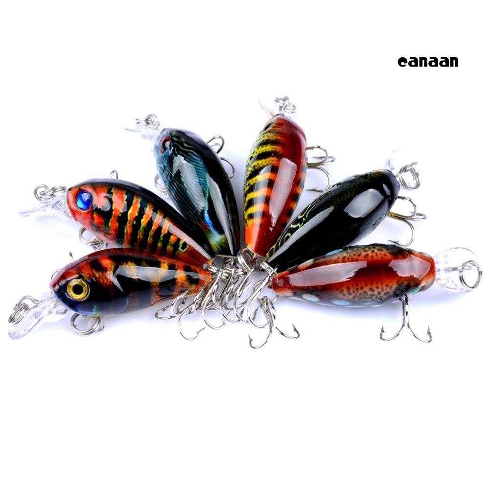 Cnn-6pcs 4.5cm 4g Memancing Buatan Manusia Hidup Keras Umpan Wobbler Air Ikan Renang Umpan