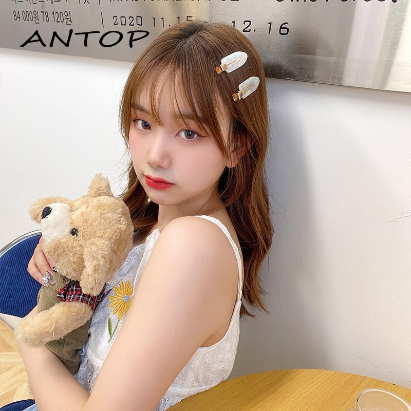 [Antop Termurah] Asam Asetat Jepit Rambut Temperamen Perempuan Klip Samping Streaming Warna-Warni Super Peri Duckbill Klip