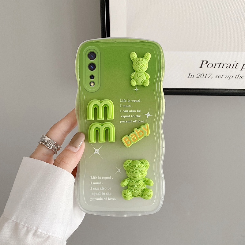 Andyh Casing Ponsel Untuk Vivo S1 Phone Case 3D Alphabet Bear Pelindung Kamera Pelindung Penutup Belakang Couple Case