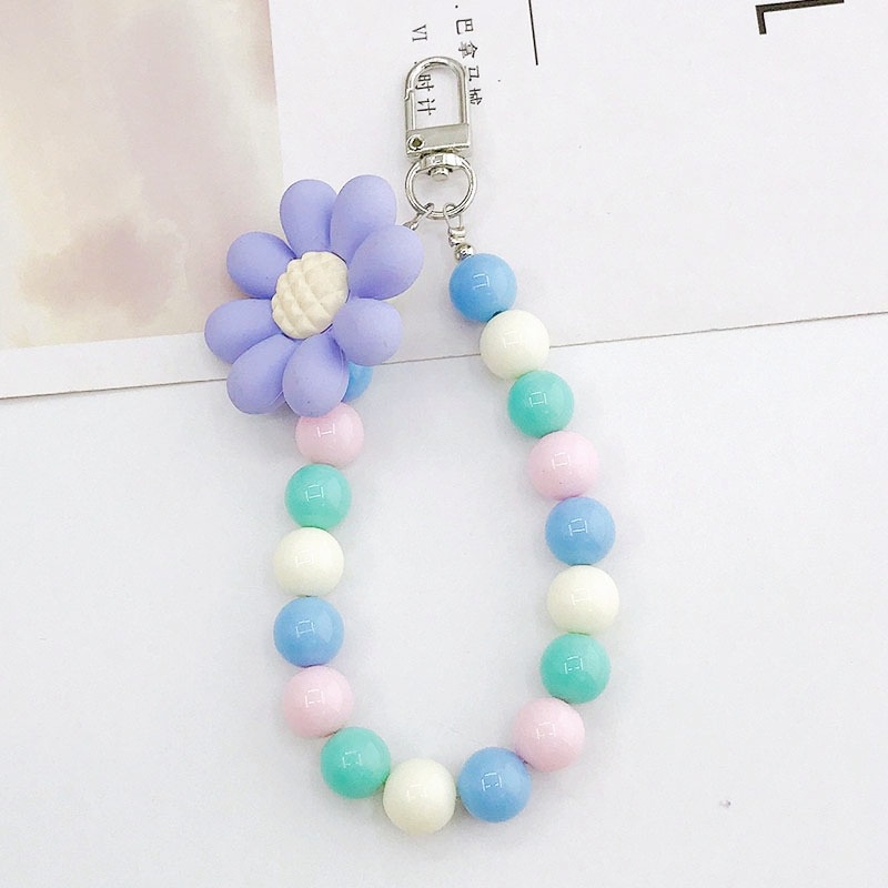 3d Macaron Color Sunflower Mix Colors Beads Rantai Anti Hilang Untuk iPhone Untuk Android Untuk OPPO Untuk VIVO Untuk Huawei Untuk Xiaomi Untuk Redmi Untuk Samsung Semua Ponsel Earphone Case DIY