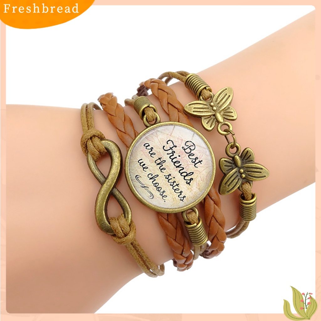 &lt; Freshbread &gt; Gelang Gaya Retro Multi-layer Brown Women Vintage Bracelets Untuk Sahabat