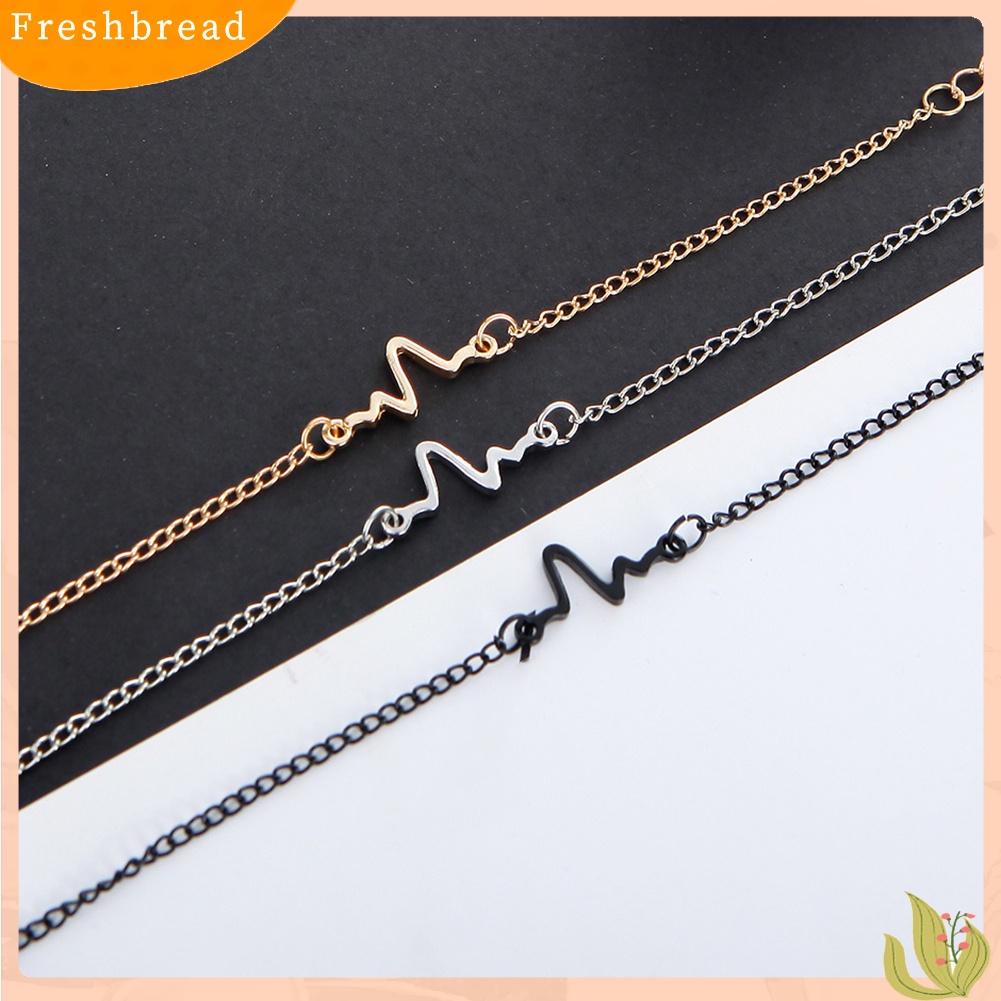 &lt; Freshbread &gt; Gelang Rantai Bangle Gelombang Suara Unik Gelang Tangan Wanita Pasangan Perhiasan Hadiah