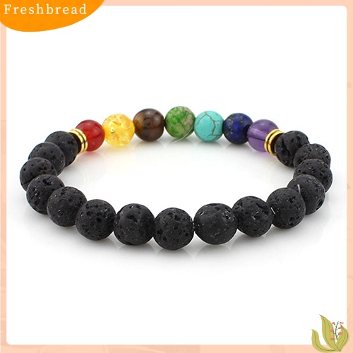 &lt; Freshbread &gt; Fashion Multi Warna Pria Wanita Lava Rock Manik-Manik Batu Akik Gelang Perhiasan Hadiah