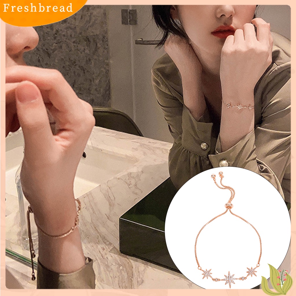 < Freshbread > Gelang Rantai Temperamen Kepribadian Perhiasan Gaya Korea Hadiah Ulang Tahun Dekorasi Rantai Yang Dapat Disesuaikan Minimalis Gelang Bintang Oktagonal Untuk Tanggal