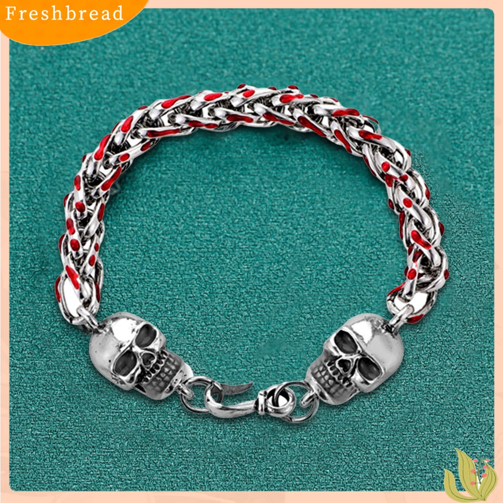 &lt; Freshbread &gt; Couple Gelang Rantai Merah Bercahaya Perhiasan Tetes Minyak Tebal Gelang Fashion Jewelry