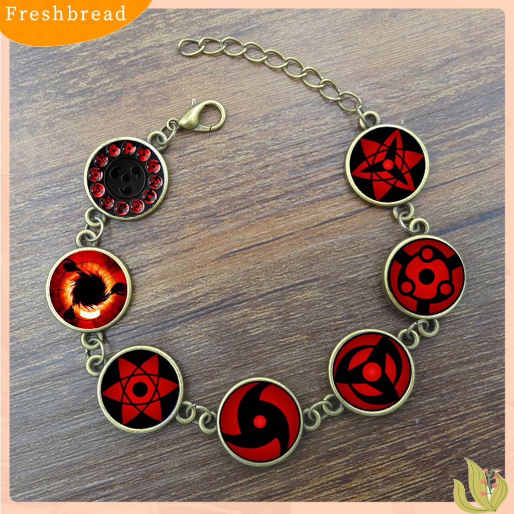 &lt; Freshbread &gt; Gelang Anime Kartun Permata Imitasi Geometris Adjustable Ekstensi Rantai Hadiah Hias Anime Naruto Sharingan Mata Cosplay Liontin Rantai Gelang Kehidupan Sehari-Hari