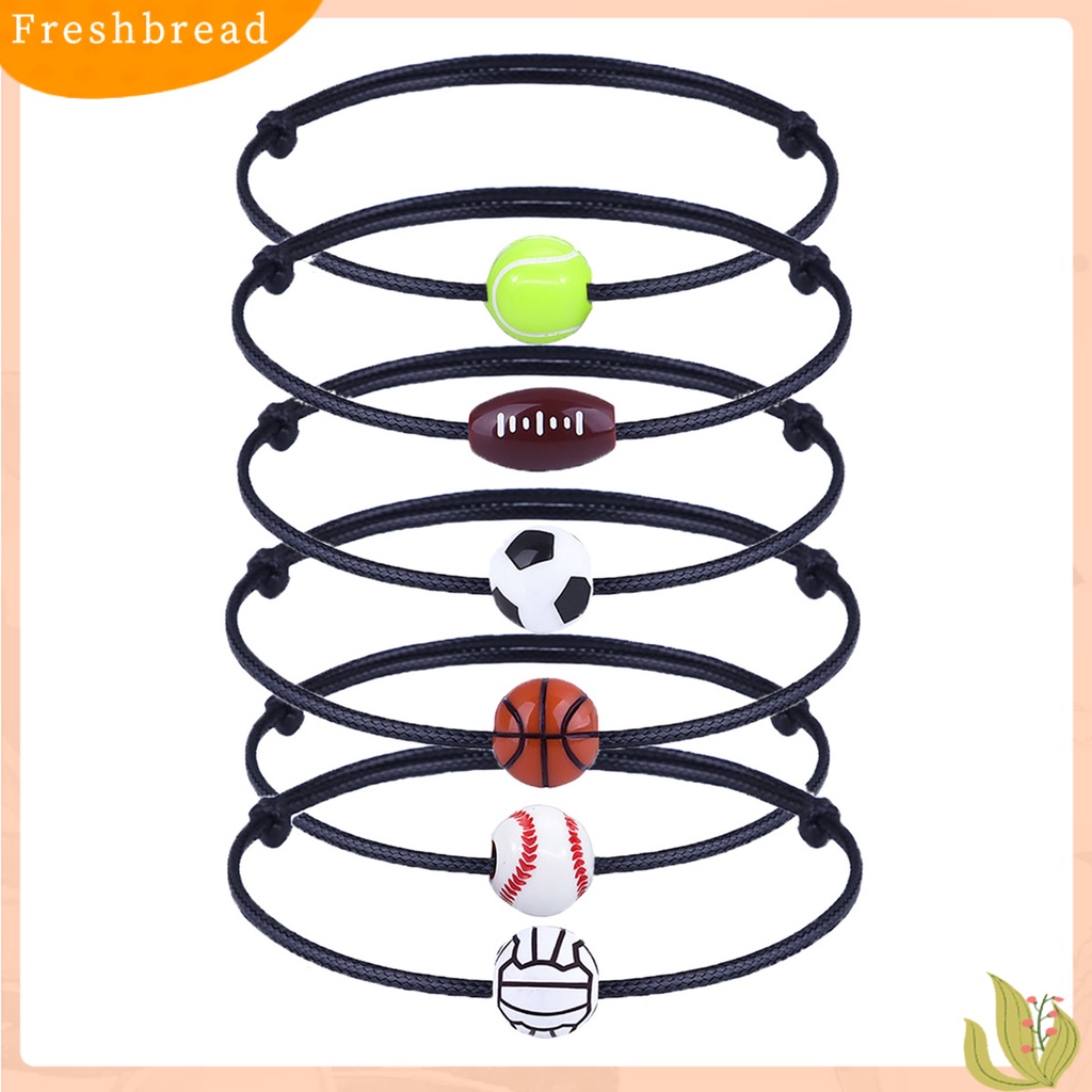 &lt; Freshbread &gt; Sprots Gelang Sepak Bola Dikepang Unisex Adjustable Wax Line Bracelet Fan Gift