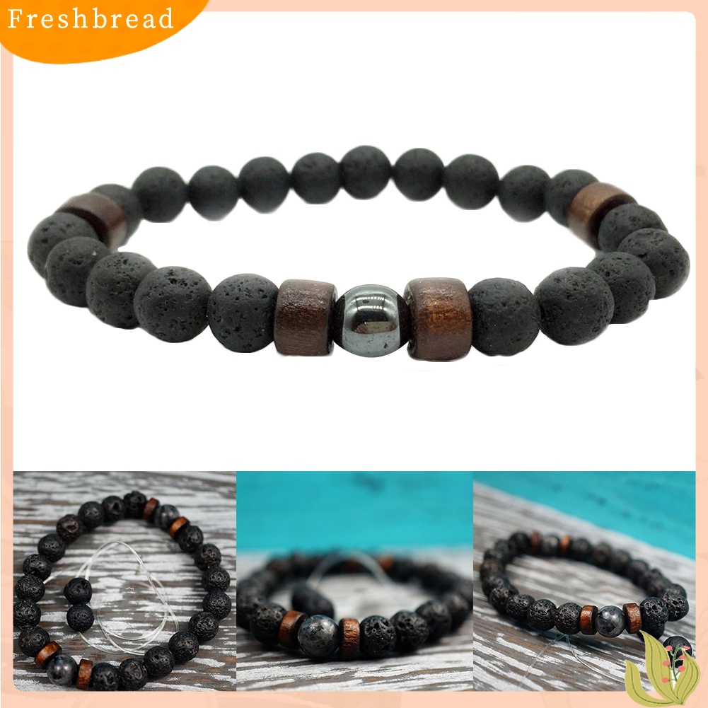 &lt; Freshbread &gt; Fashion Wanita Pria Batu Manik-Manik Strand Gelang Bangle Perhiasan Wrist Decor