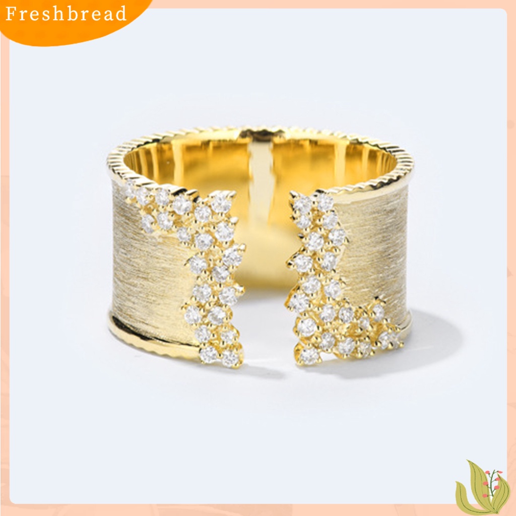 &lt; Freshbread &gt; Cincin Jari Open-end Adjustable Tembaga Tampilan Glossy Perhiasan Open Ring Untuk Pacar