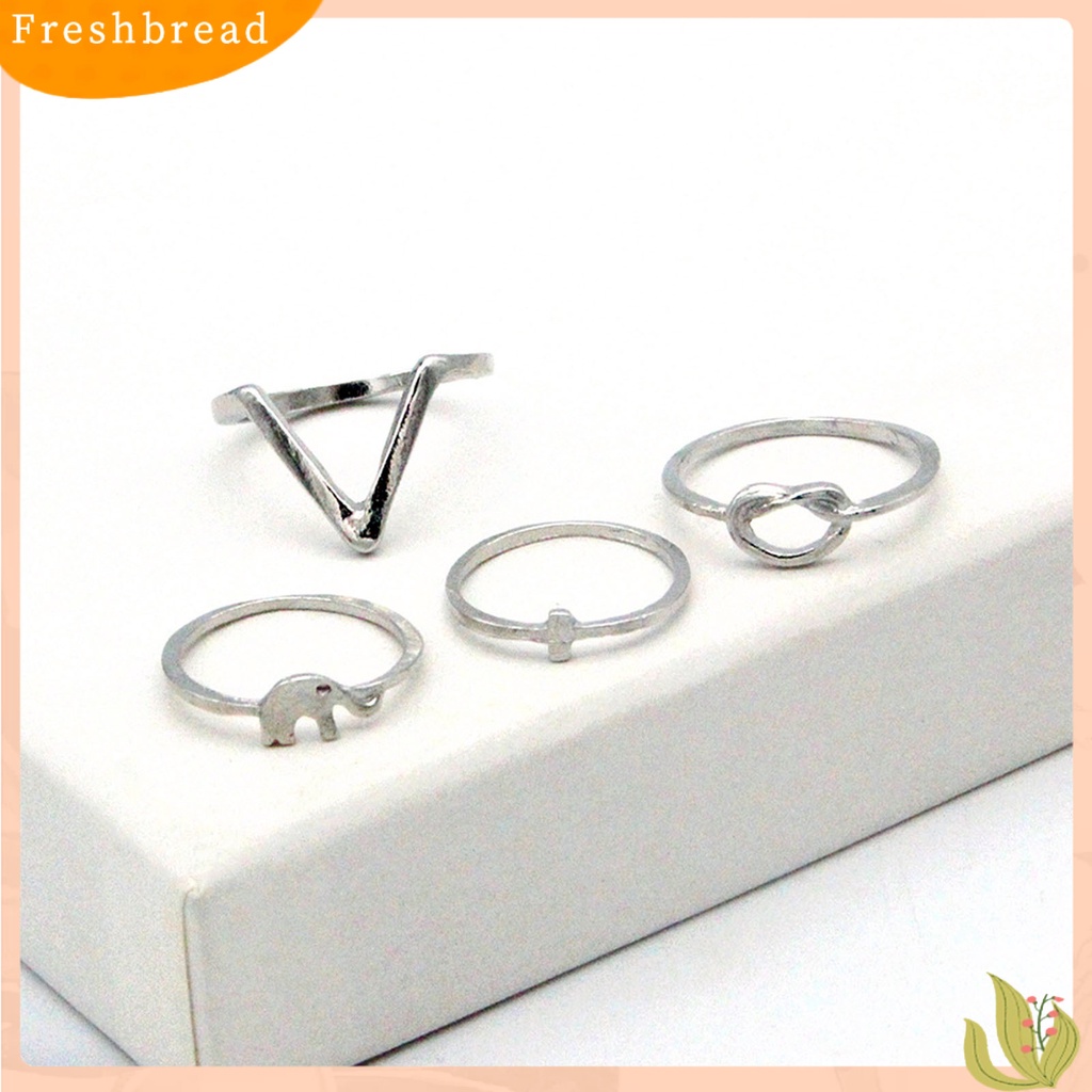 &lt; Freshbread &gt; 20Pcs/Set Fashion Cincin Bohemia Hias Berlian Imitasi Daun Gajah Buku Jari Cincin Perhiasan Aksesoris