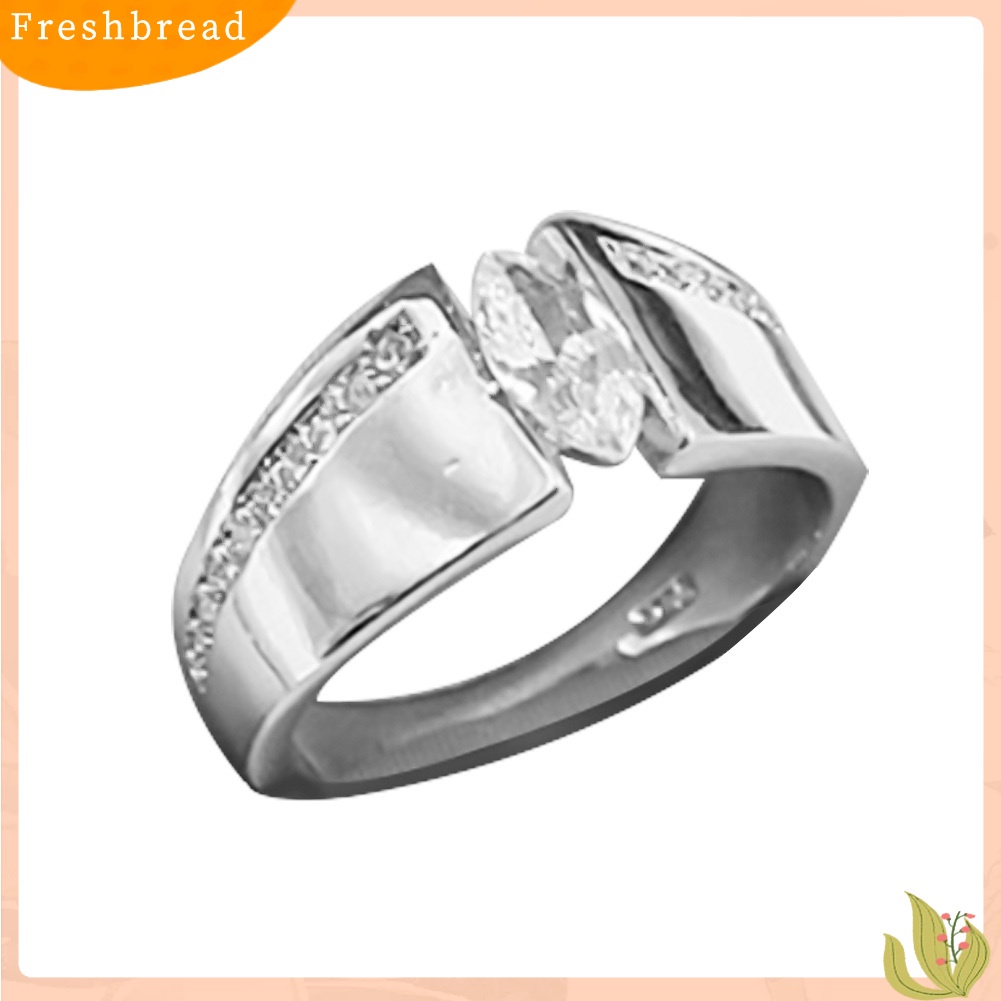 &lt; Freshbread &gt; Fashion Wanita Marquise Cut Cubic Zirconia Geometris Cincin Pernikahan Perhiasan Hadiah