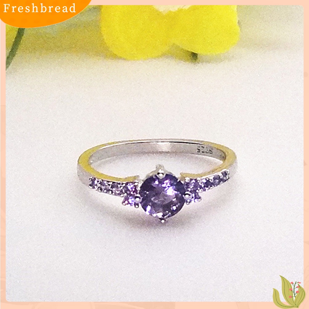 &lt; Freshbread &gt; Mewah Wanita Faux Amethyst Bertatahkan Jari Cincin Pernikahan Pertunangan Perhiasan Hadiah