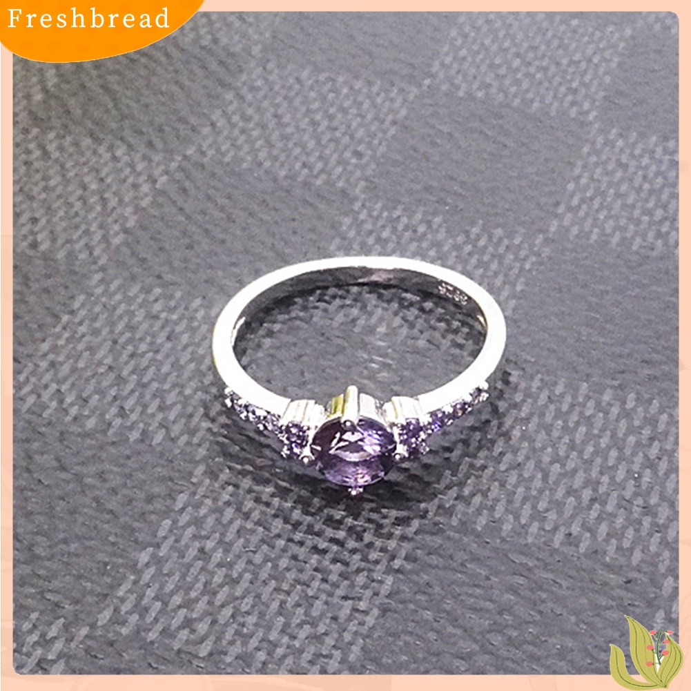 &lt; Freshbread &gt; Mewah Wanita Faux Amethyst Bertatahkan Jari Cincin Pernikahan Pertunangan Perhiasan Hadiah