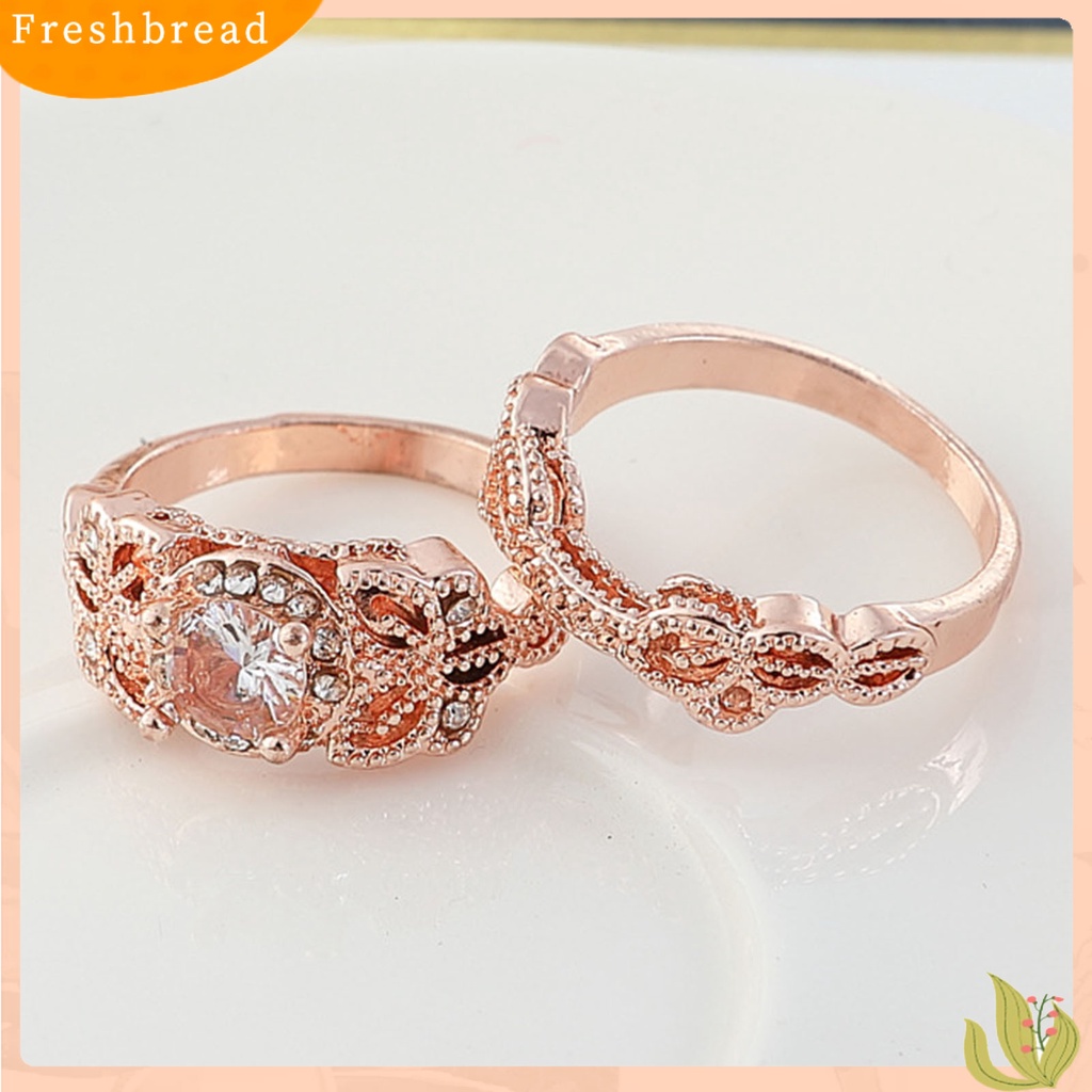 &lt; Freshbread &gt; 1set Cincin Lady Hias Berlian Imitasi Vintage Alloy Bulat Wanita Circlet Untuk Lamaran