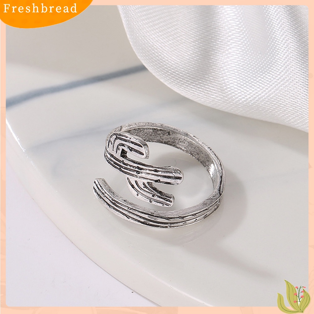 &lt; Freshbread &gt; Wanita Pesta Perhiasan Dekorasi Motif Kaktus Vintage Jari Manset Terbuka Cincin Band