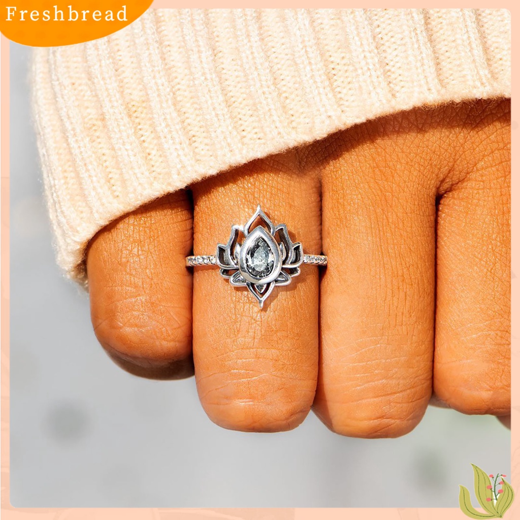 &lt; Freshbread &gt; Cincin Wanita Berlian Imitasi Mengkilap Bentuk Tetesan Air Vintage Knuckle Ring Untuk Pesta