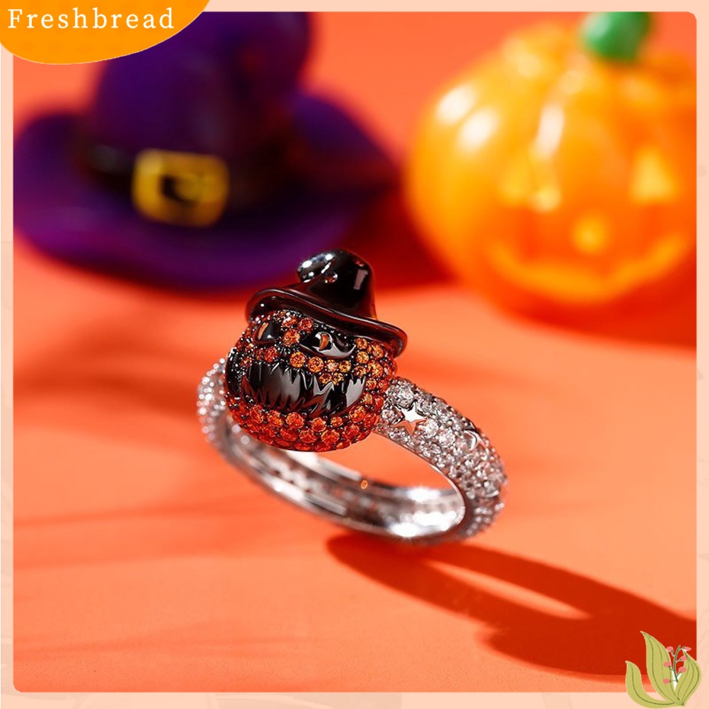 &lt; Freshbread &gt; Wajah Labu Cincin Bintang Berlian Imitasi Pria Wanita Tahan Aus Kartun Cincin Hadiah Ulang Tahun