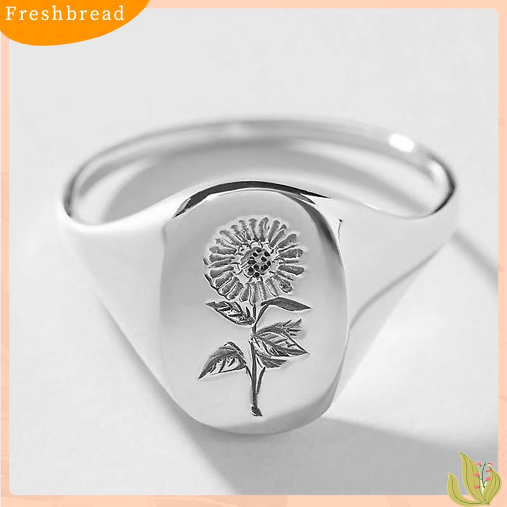 &lt; Freshbread &gt; Wanita Fashion Bunga Matahari Terukir Cincin Elegan Circlet Perhiasan Aksesoris Hadiah