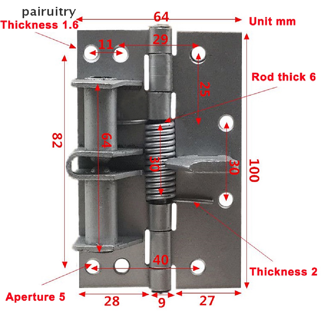 Prt Metal Automatic Spring Door Closer Engsel Penutup Pintu Atur Penutup Pintu PRT