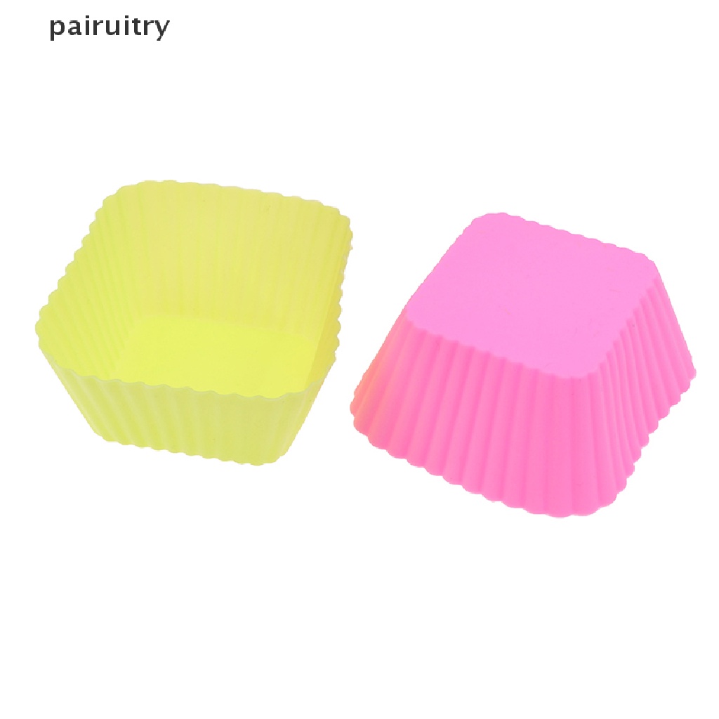 Prt1/6pcs 7cm Cetakan Puding Jelly Bentuk Persegi Cetakan Muffin Cake Cup Silicone PRT