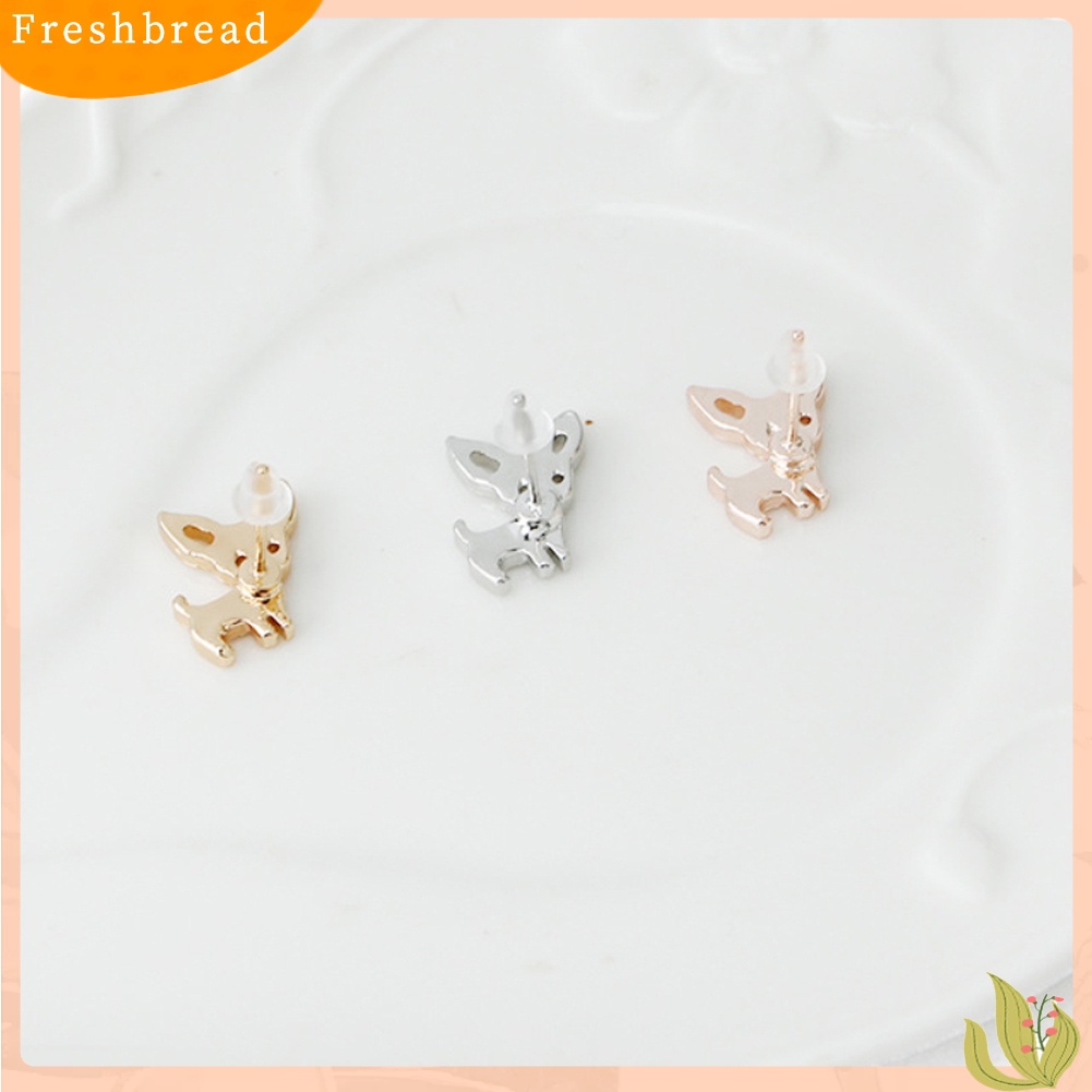 &lt; Freshbread &gt; Fashion Wanita Chihuahua Stud Earrings Lucu Telinga Anjing Giwang Tindik Perhiasan Hadiah