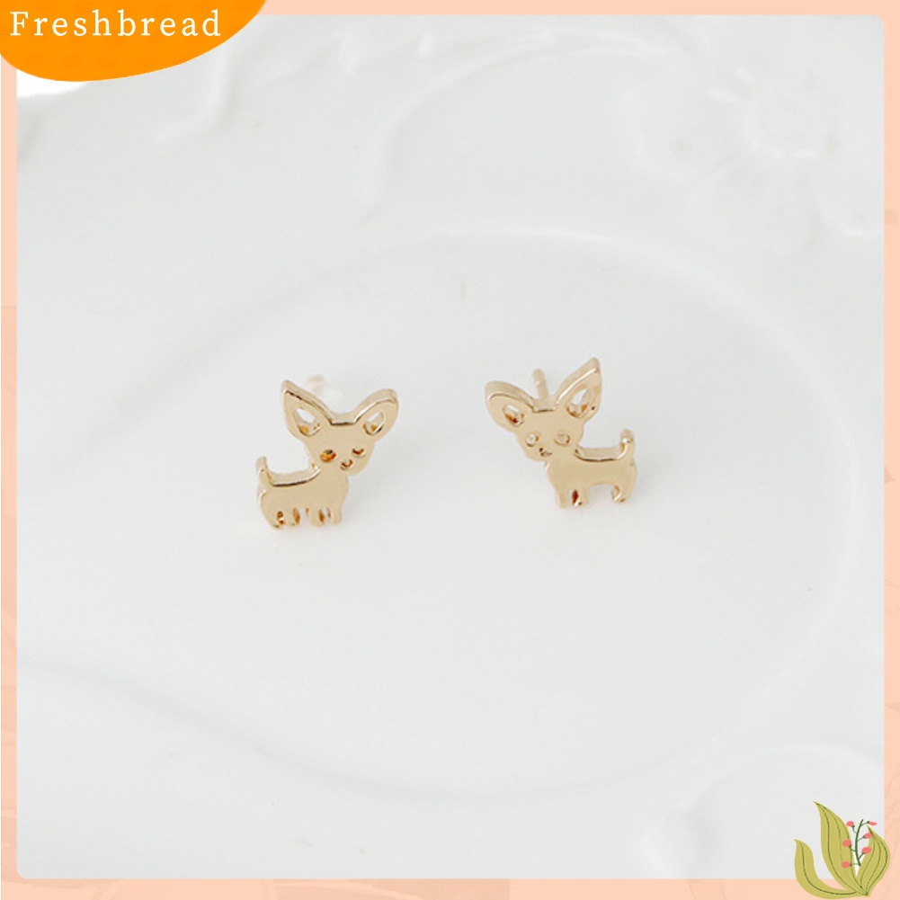 &lt; Freshbread &gt; Fashion Wanita Chihuahua Stud Earrings Lucu Telinga Anjing Giwang Tindik Perhiasan Hadiah