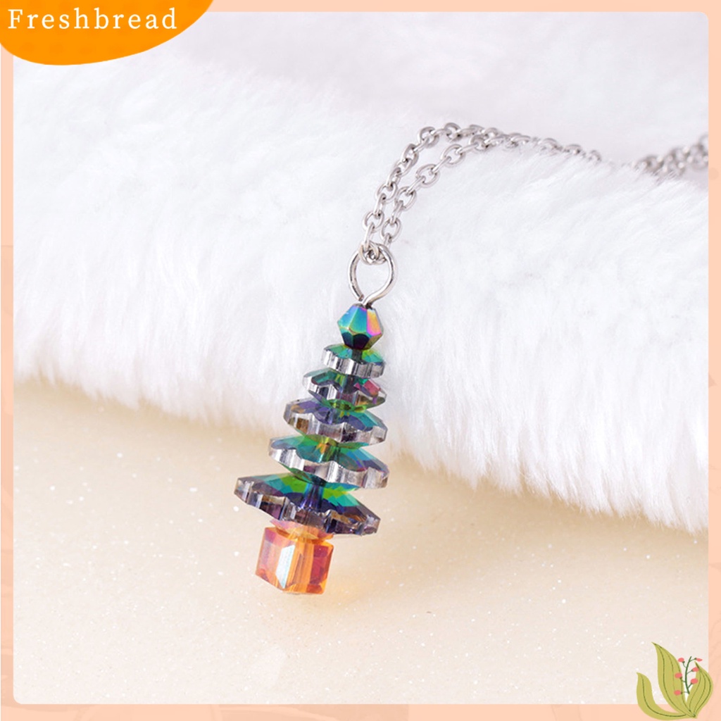 &lt; Freshbread &gt; Anting Menjuntai Nordic Pengerjaan Halus Bergaya Pohon Natal Kait Anting Kalung Untuk Gadis