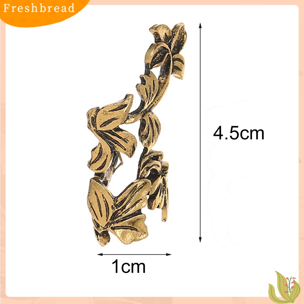 &lt; Freshbread &gt; 1pasang Anting Klip Wanita Berongga Keluar Daun Perhiasan Bentuk Tulang Telinga Cocok Klip Telinga Ringan Untuk Pernikahan