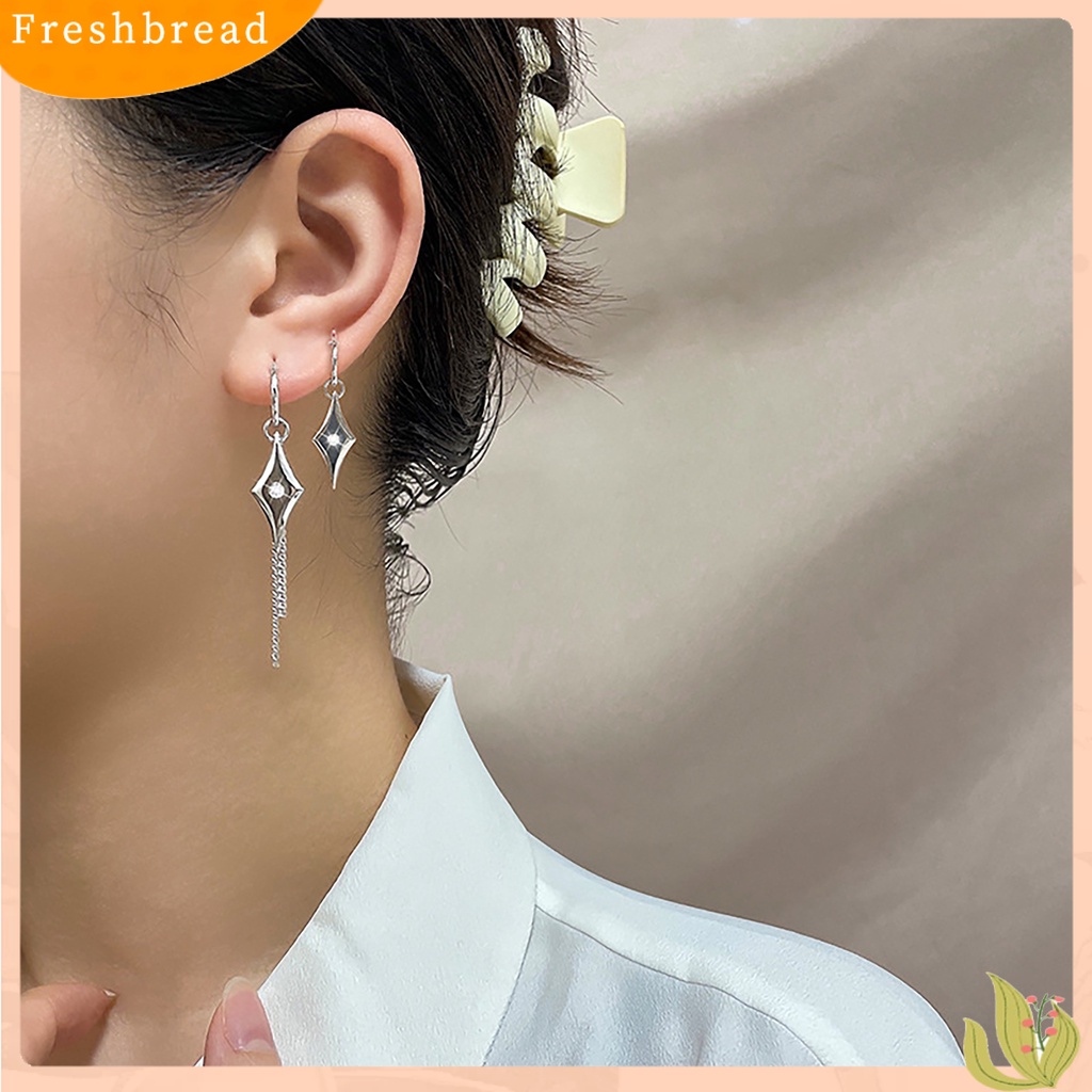 &lt; Freshbread &gt; 1Pc Wanita Anting Bintang Geometris Mengkilap Berkilau Telinga Gesper Rumbai Perhiasan Berlian Imitasi Bersinar Anting-Anting Untuk Pakaian Sehari-Hari Pesta Pernikahan Perjamuan