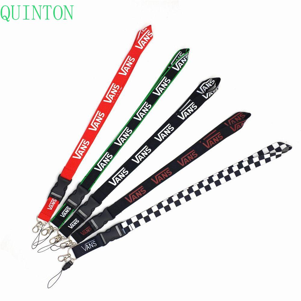 QUINTON 2 in 1 Fashon Brand Lanyard Anti-lost Phone Hang Rope Vans Pattern for keys Whistle Key Ring Holder Phone Lanyard Strap Durable Name Tag Holder Phone Badge Neck Straps