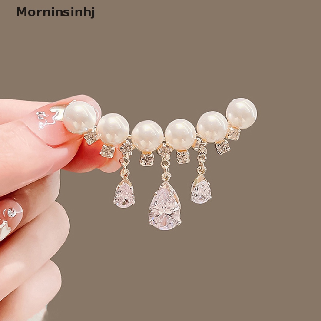 Mornin Fashion Mutiara Tetesan Air Berlian Imitasi Lapel Bros Pin Wanita Perhiasan Aksesoris Pesta id