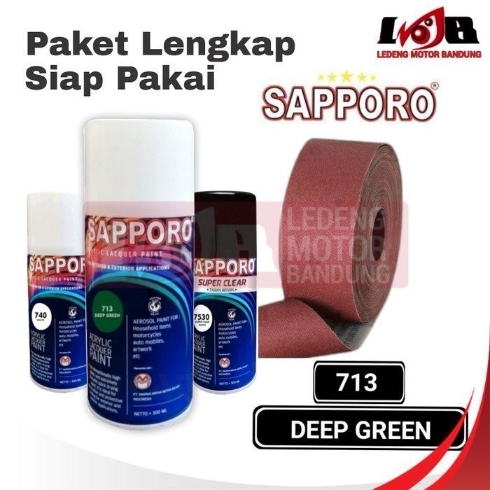 Sapporo 713 Deep Green Cat Semprot Aerosol Pilox Warna HIjau Tua