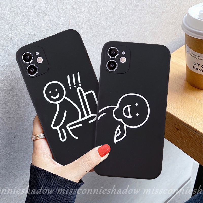 Couple Case Redmi A1 10 12C 9T 9 11 9A 9C NFC Note10 9 8 10Pro 10s 10 Pro Plus Mi 10 11 Lite 10T Poco M4 F3 F4 M5 M3 Pro X3 Pro Garis Lucu Karakter Lucu Lurus Soft Case Tepi