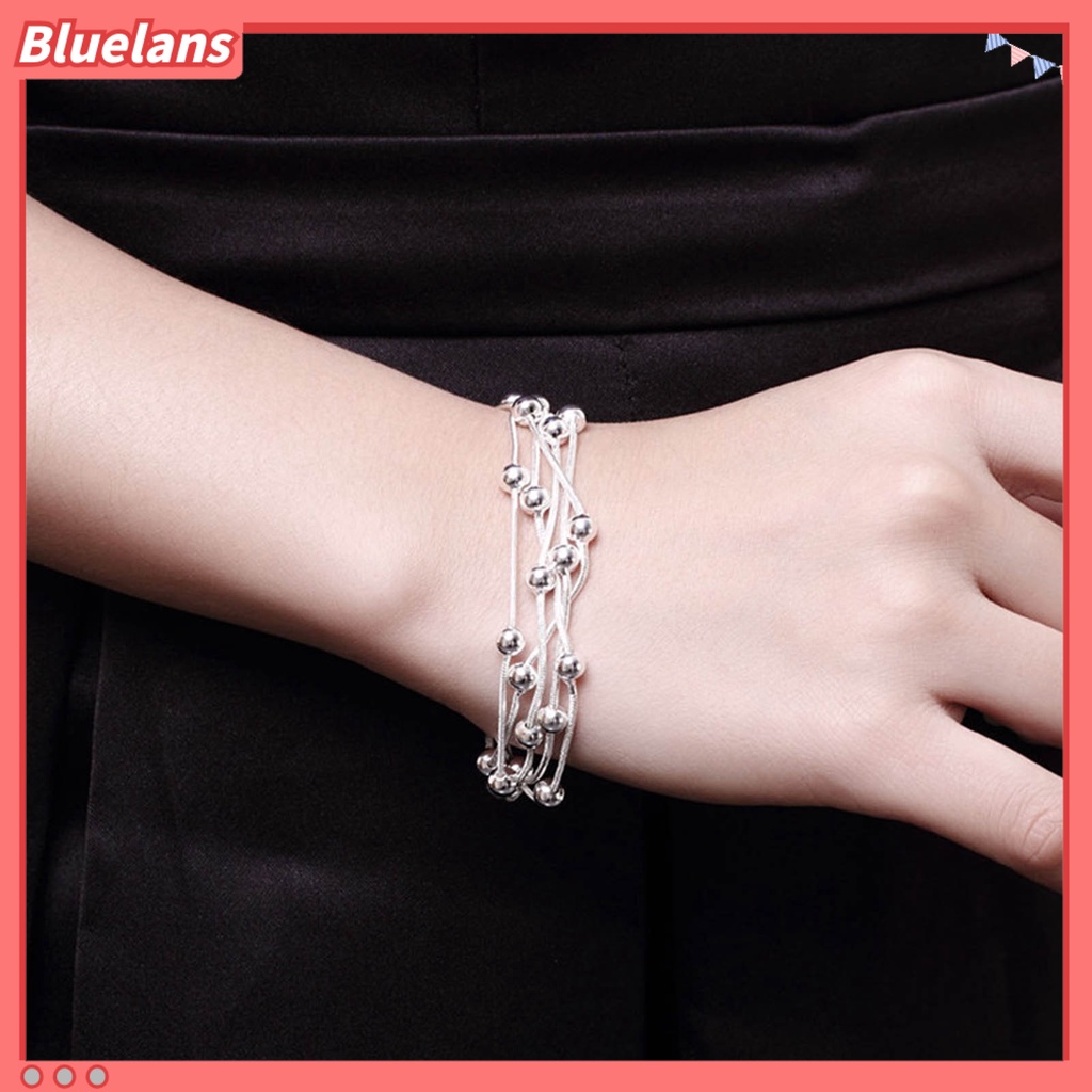 {In Stock} Rantai Lima Baris Menawan Indah Tembaga Pengerjaan Halus 5baris Kalung Gelang Set Untuk Wanita