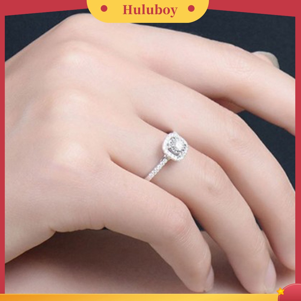 {Ready Stock} Fashion Lady Cubic Zirconia Bertatahkan Jari Cincin Pernikahan Pertunangan Perhiasan Hadiah