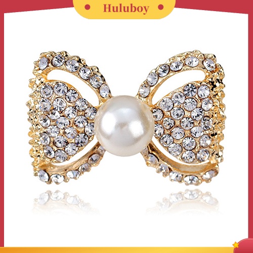 {Ready Stock} Lady Fashion Ikatan Simpul Berlian Imitasi Mengkilap Mutiara Imitasi Syal Gaun Bros Pin