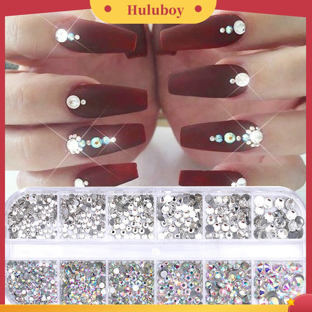 {In Stock} 12kisi Glitter Transparan Flat Berlian Imitasi Campuran Shiny Jewelry Manicure Decor