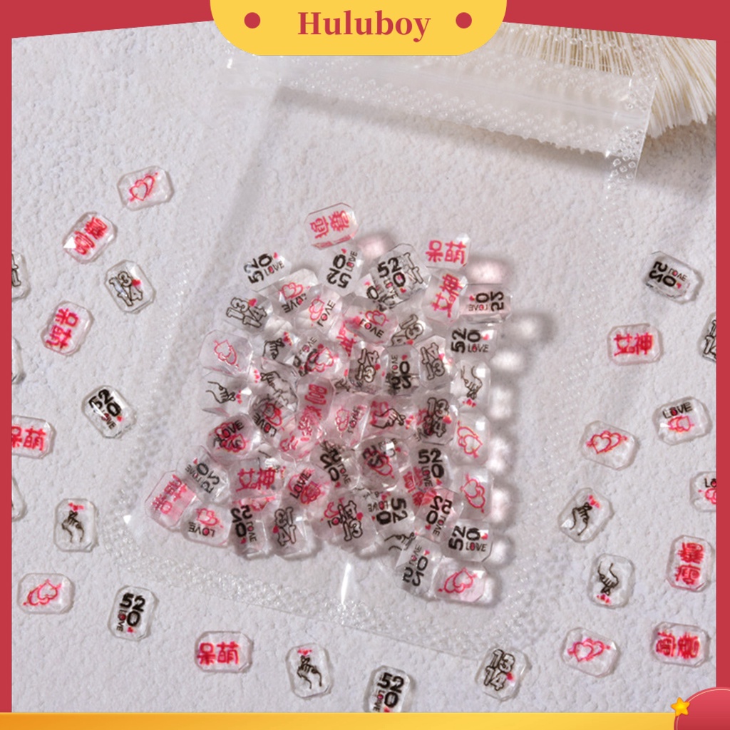{In Stock} 50Pcs/Pack Pesona Resin Kuku Motif Karakter Cina Kreatif DIY Kerajinan Nail Art Dekorasi Perhiasan Untuk Wanita